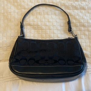 Cutest Coach canvas/leather small shoulder bag